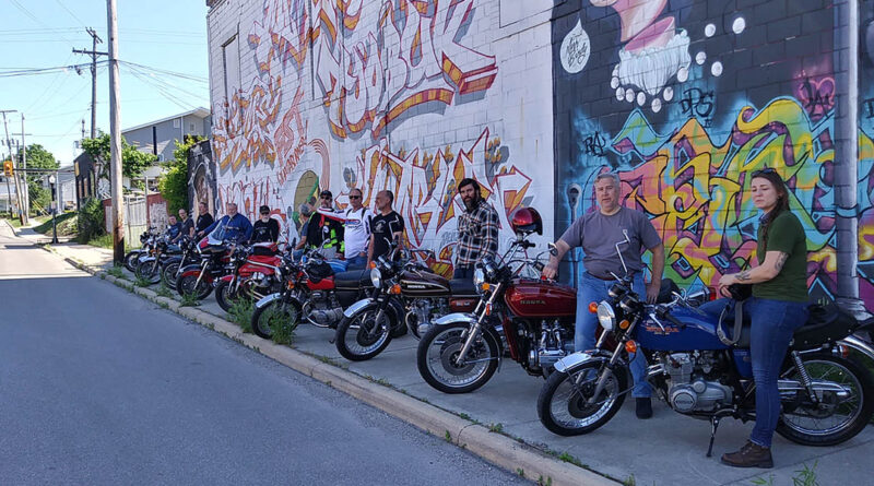 One of the group's short hops to the Rice Paddy Motorcycles salvage yard to appreciate the street art.