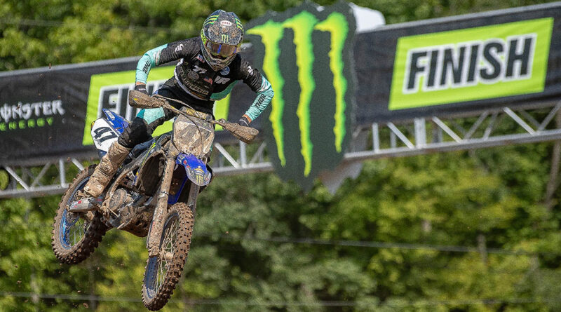 AMA Athlete of the Year (Grand Championships) Levi Kitchen in midair at Loretta Lynn's | Credit: Shan Moore