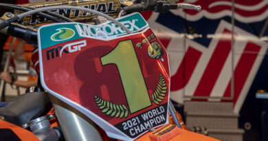 No. 1 plate on KTM motorcycle