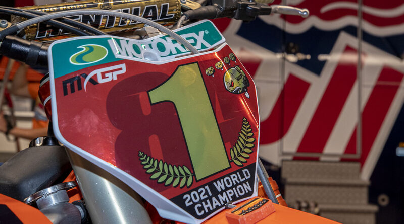 No. 1 plate on KTM motorcycle