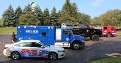 First responder vehicles showed up at AMA Motorcycle Hall of Fame Fall Bike Night