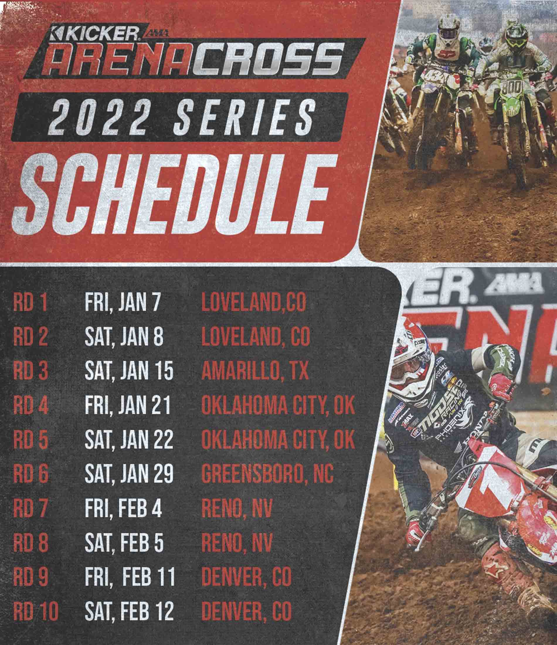 Kicker AMA Arenacross schedule