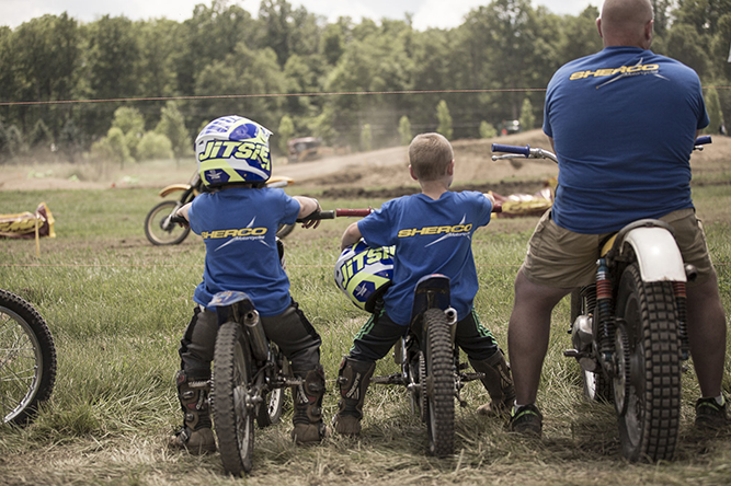 Vintage Motorcycle Days dad and boys