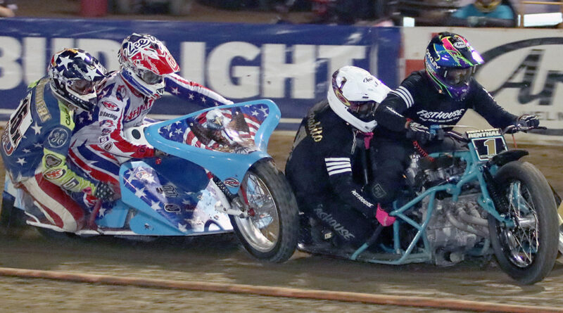 Extreme Sidecar racing at Fast Fridays Motorcycle Speedway