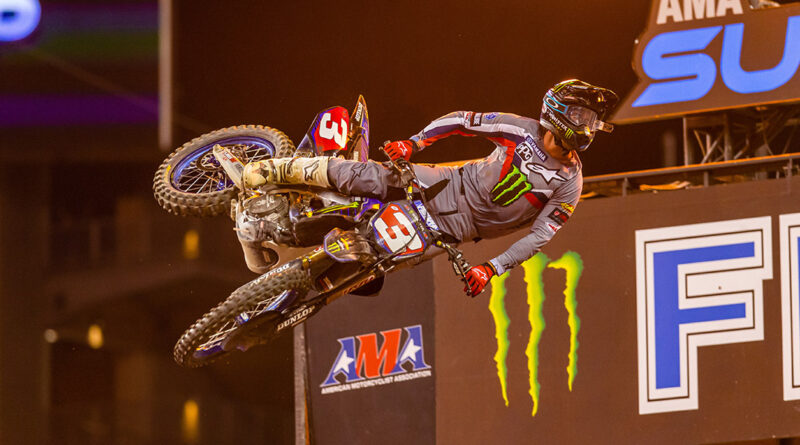 Eli Tomac lights the candles at Seattle AMA Supercross | Credit: Jeff Kardas