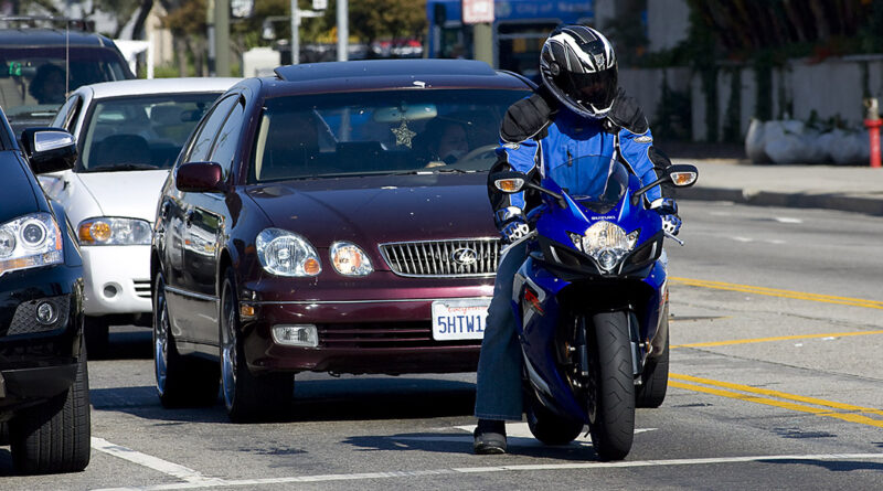 Motorcycle Safety Awareness Month motorist in traffic